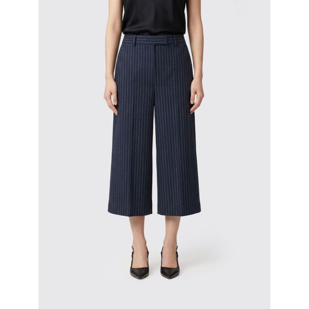 Lardini Women Striped Linen Blend Cropped Trousers Lardini